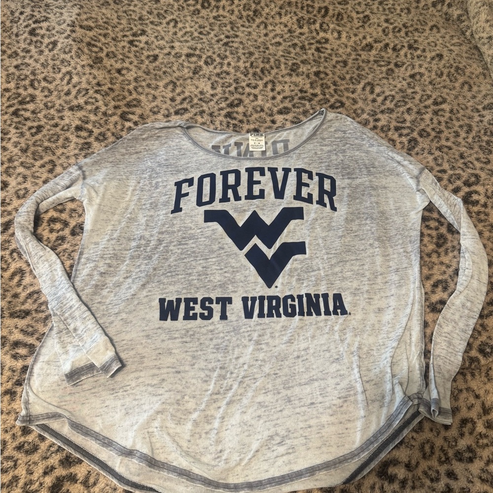 Victoria’s Secret PINK Forever West Virginia Mountaineers Women's Gray Top